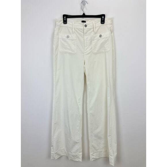 NEW J.Crew Tall Wide Leg Velvet Sailor Trouser High Waist Preppy Ivory US 30 - Picture 6 of 13